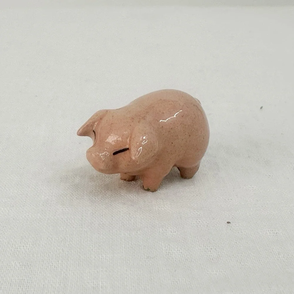 Porcelain Miniature Hagen Renaker Landrace Pink Piglet Baby Piggy‎ Pig Farm Tiny